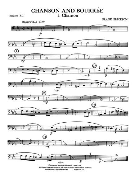 Frank Erickson: Chanson And Bourree - Baritone B.C.