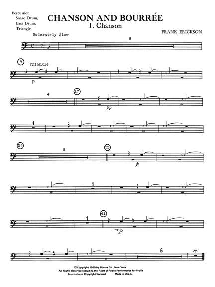 Frank Erickson: Chanson And Bourree - Percussion