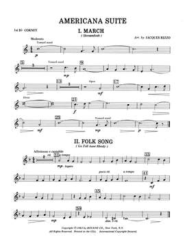 Jacques Rizzo: Americana Suite - 1st Bb Cornet
