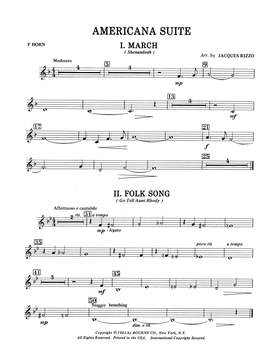 Jacques Rizzo: Americana Suite - F Horn