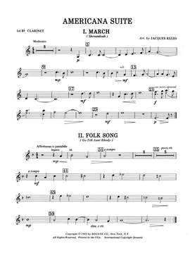 Jacques Rizzo: Americana Suite - 1st Bb Clarinet