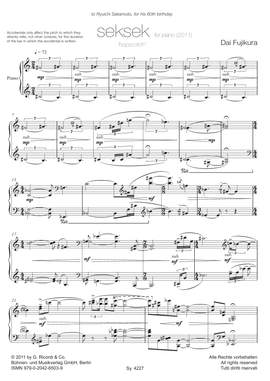 Dai Fujikura: Two Little Piano Pieces