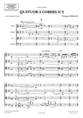 Philippe Hersant: Quatuor a Cordes No. 2
