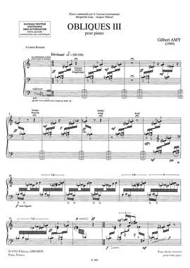 Gilbert Amy: Obliques III