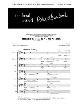 Richard Burchard: Bright Is the Ring of Words