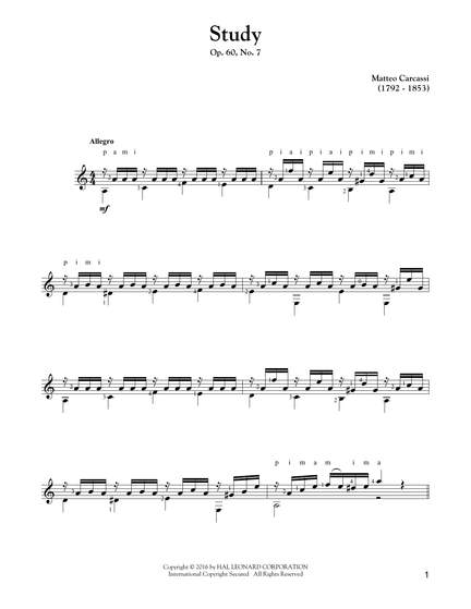 Matteo Carcassi: Study, Op. 60, No. 7