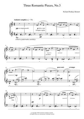 Richard Rodney Bennett: Three Romantic Pieces, No.3