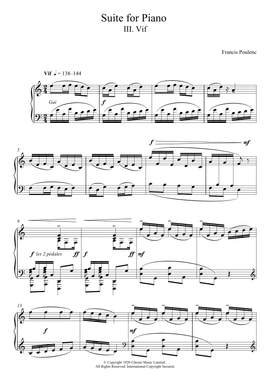Francis Poulenc: Suite for Piano - III. Vif