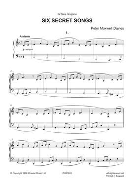 Peter Maxwell Davies: Six Secret Songs