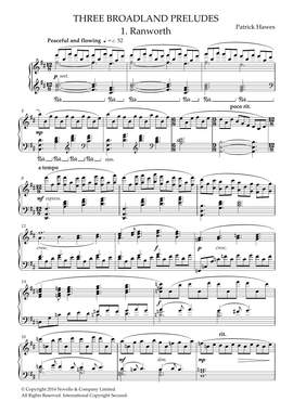 Patrick Hawes: Three Broadland Piano Preludes