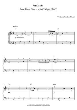 Wolfgang Amadeus Mozart: Andante from Piano Concerto in C Major (Elvira Madigan) K467