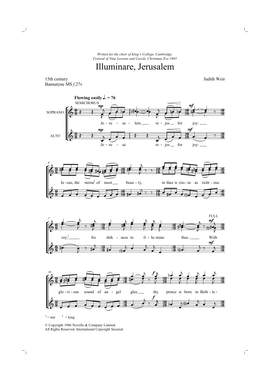 Judith Weir: Illuminare Jerusalem