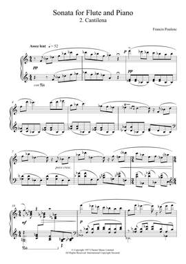 Francis Poulenc: Sonata For Flute, 2nd Movement 'Cantilena: Assez Lent'