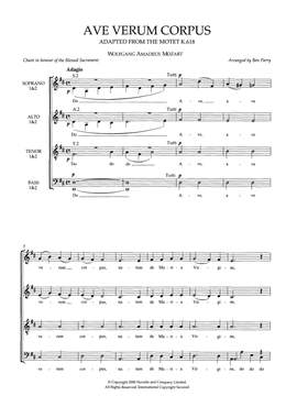 Ben Parry: Ave Verum Corpus, K618 (arr. Ben Parry)