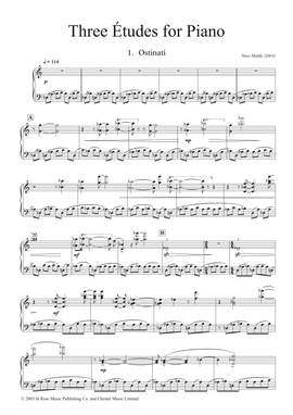 Nico Muhly: Three Etudes for Piano