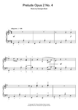 Georges Bizet: Prelude Opus 2 No. 4