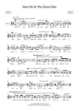 Brian Elias: Meet Me in the Green Glen (for low voice)