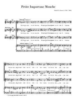 Claude Le Jeune: Petite Importune Mouche (arr. Anthony Petti)