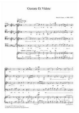 Heinrich Isaac: Gustate Et Videte