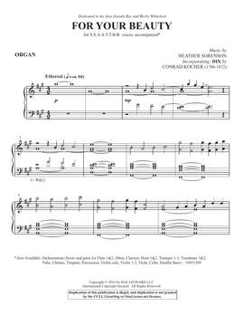Heather Sorenson: For Your Beauty - Organ