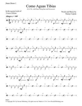 Manny Cepeda: Como Aguas Tibias - Snare Drum