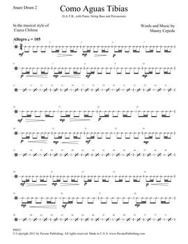Manny Cepeda: Como Aguas Tibias - Snare Drum