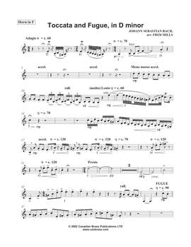 Fred Mills: Toccata and Fugue, in D minor - Horn in F