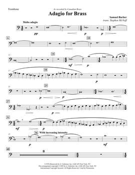 Stephen McNeff: Adagio (Adagio For Strings) - Trombone (B.C.)