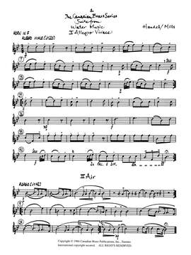 Frederick Mills: Suite from Water Music - Horn in F