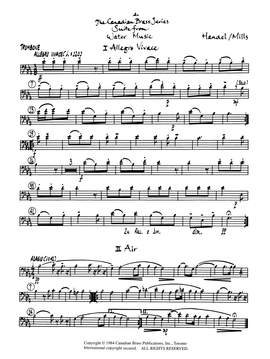 Frederick Mills: Suite from Water Music - Trombone (B.C.)