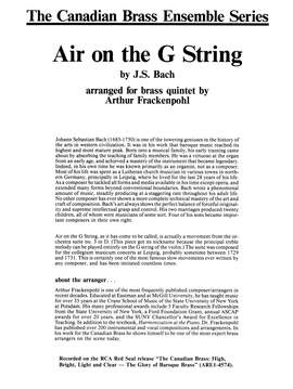 A. Frackenpohl: Air On The G String - Full Score