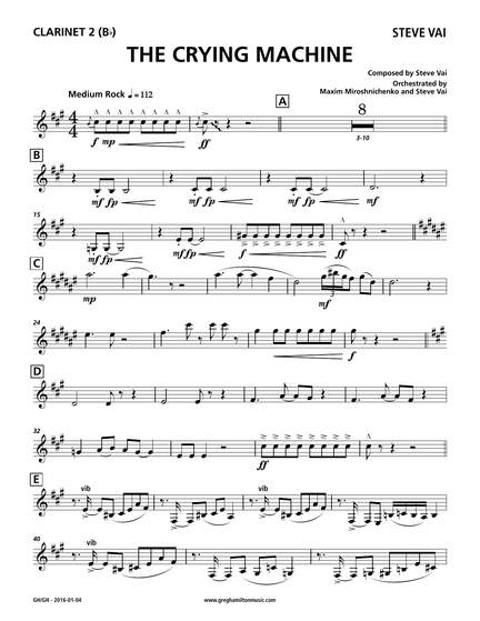 Steve Vai: The Crying Machine - Bb Clarinet 2