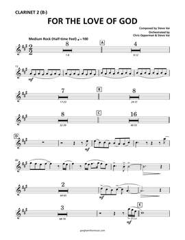 Steve Vai: For The Love Of God - Bb Clarinet 2