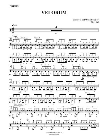 Steve Vai: Velorum - Drums
