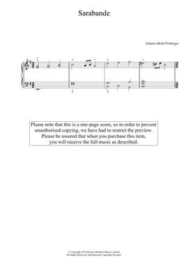 Johann Jakob Froberger: Sarabande