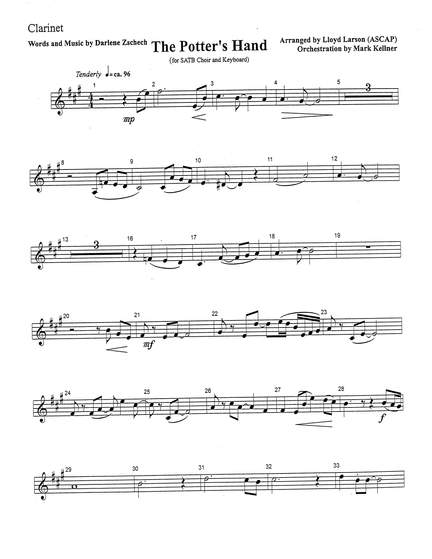 Mark Kellner: The Potter's Hand - Clarinet