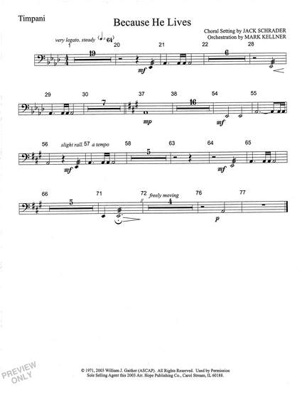 Mark Kellner: Because He Lives - Timpani