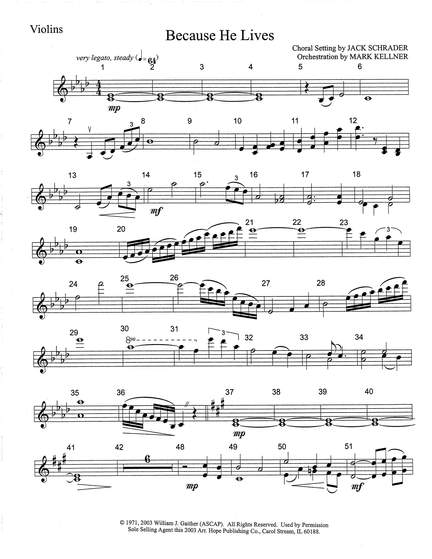 Mark Kellner: Because He Lives - Violin