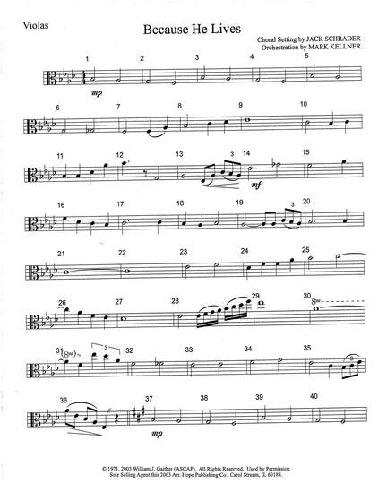 Mark Kellner: Because He Lives - Viola
