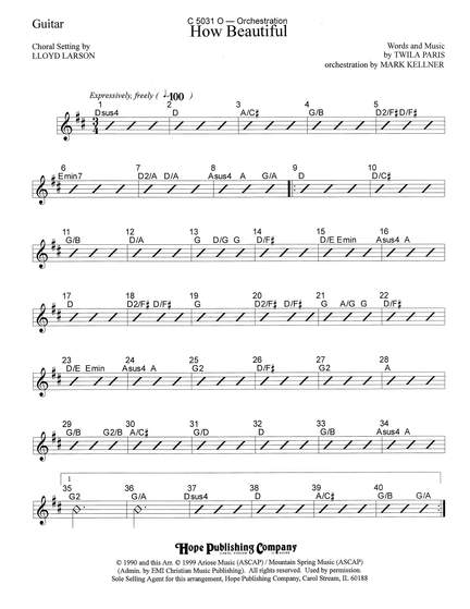 Mark Kellner: How Beautiful - Guitar