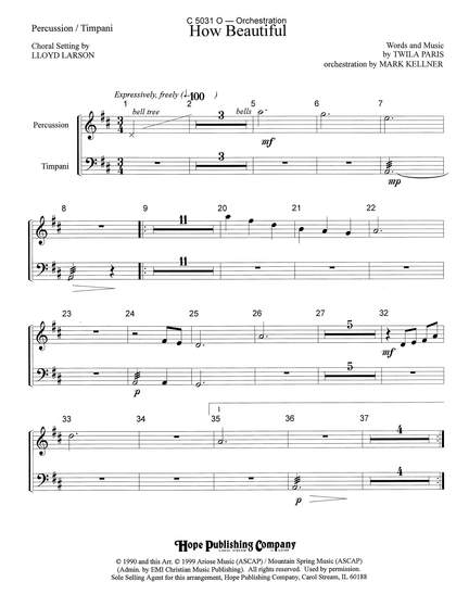 Mark Kellner: How Beautiful - Percussion/Timpani