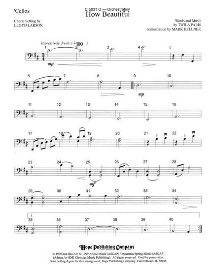 Mark Kellner: How Beautiful - Cello