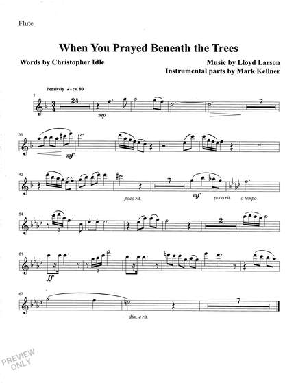 Mark Kellner: When You Prayed Beneath The Trees - Flute