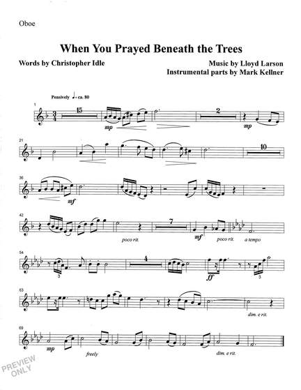 Mark Kellner: When You Prayed Beneath The Trees - Oboe