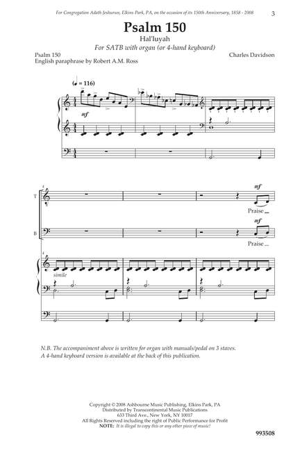 Charles Davidson: Psalm 150