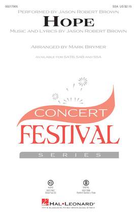 Jason Robert Brown: Hope (from How We React and How We Recover) (arr. Mark Brymer)