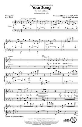 Elton John: Your Song (arr. Mac Huff)
