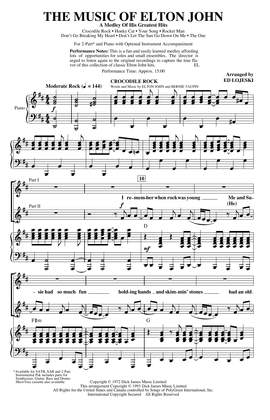 Elton John: The Music of Elton John (A Medley Of His Greatest Hits) (arr. Ed Lojeski)