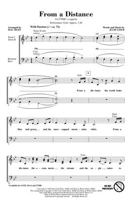 Bette Midler: From A Distance (arr. Mac Huff)
