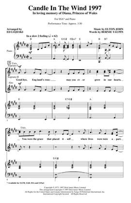Elton John: Candle In The Wind (arr. Ed Lojeski)